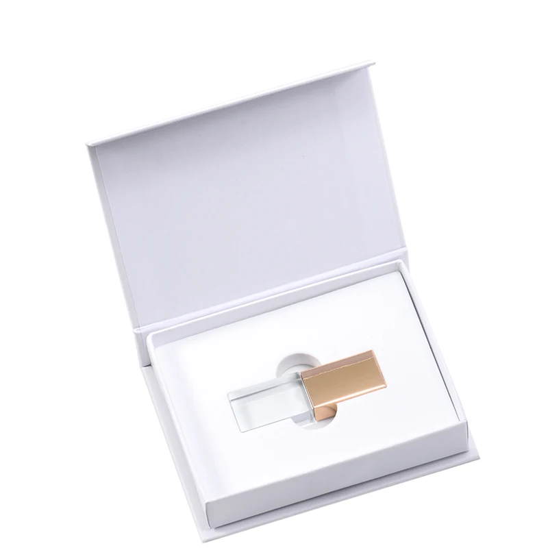 JASTER логотип Кристалл Usb 2,0 флэш-накопитель с подарочной коробкой 2 ГБ 4 ГБ 8 ГБ 16 ГБ 32 ГБ 64 ГБ - Цвет: Gold usb with box