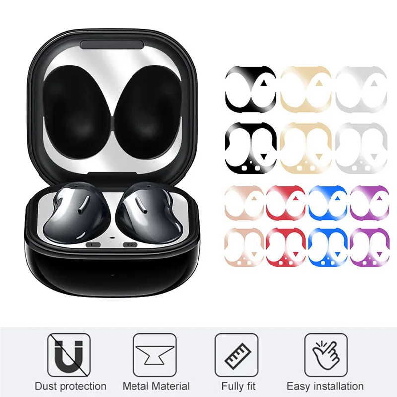 Metal Dust Guard for Samsung Galaxy Buds Live Case Cover Protection Sticker Skin Protecting for Buds Earphone Charging Box Cover (37)