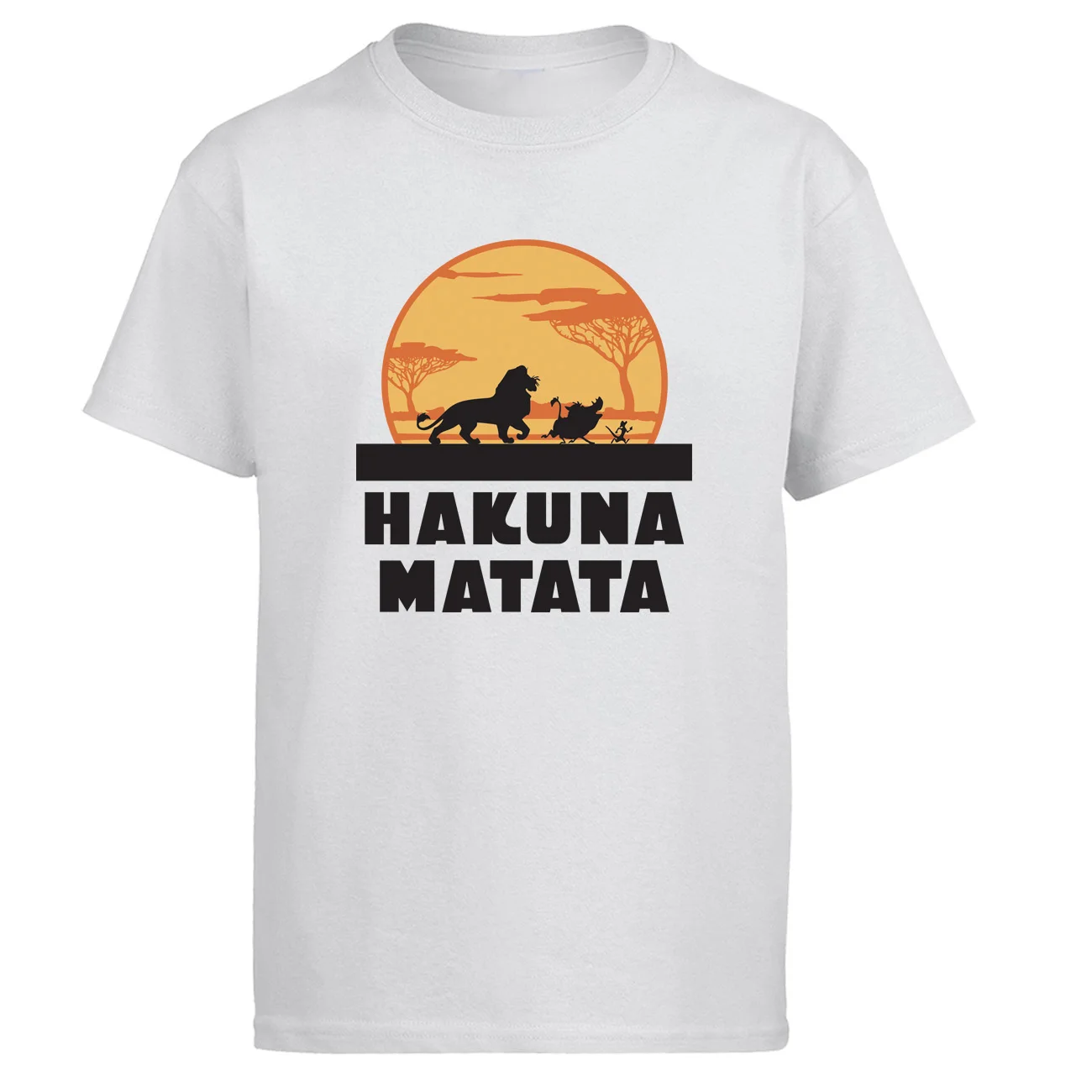 

Hakuna Matata The Lion King T Shirt Men Simba Friend Pumbaa Timon Summer Tops Tshirt Cool Funny Print Shirts T-shirt Black Mens