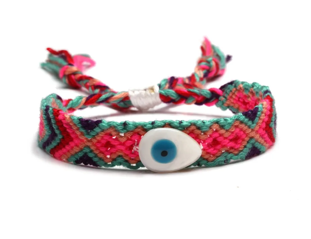 Boho Каури Seashell Овальный греческий сглаза макраме браслет дружбы для женщин мужчин синий глаз защита на удачу летние ювелирные изделия подарок
