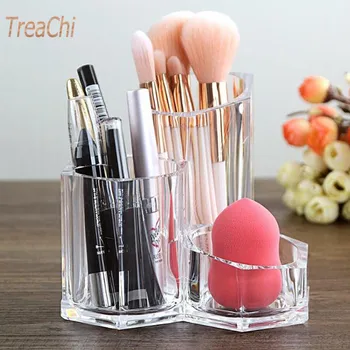 

Transparent Cosmetic Brush Tube Desktop Comb Lipstick Finishing Acrylic Makeup Eyebrow Pencil Paint Cosmetics Storage Box