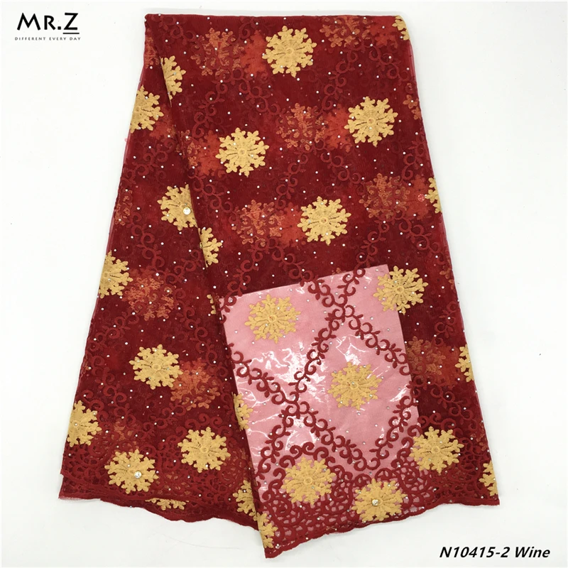

Mr.Z 2019 Nigerian Latest Lace Fabric High Quality Beads Tulle French Lace Embroidery African Wedding Mesh Lace Fabric For Party