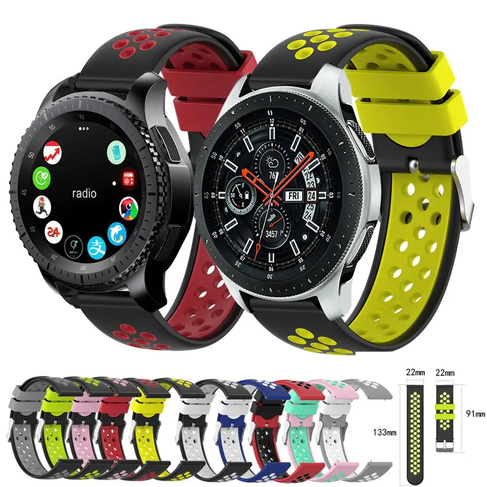 22 мм силиконовый ремешок для часов Samsung galaxy Watch 46 Gear S3 браслет Huawei watch GT GT2 Amazfit GTR 47 |