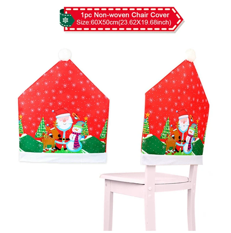 Chair Cover HUIRAN Merry Christmas Elk Wooden Print Rolling Pin Christmas Decorations for Home Navidad Noel Dessert Tools New Year - Цвет: Chair Cover