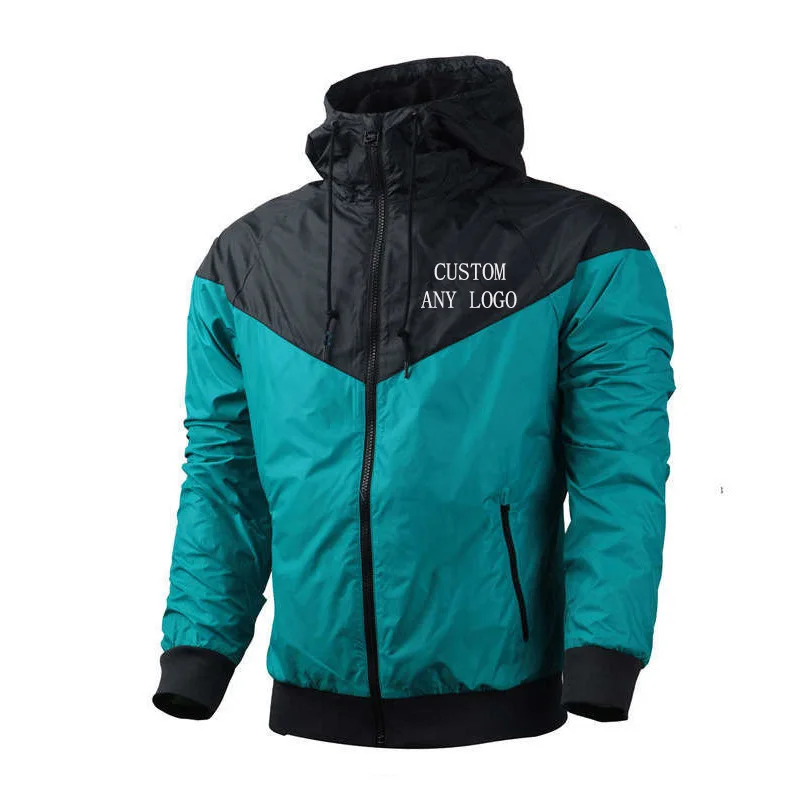 Men's Jackets Custom Your Logo Waterproof Hoode Wind Breaker Casual Coat Male Clothing 2021 Autumn Jackets Men