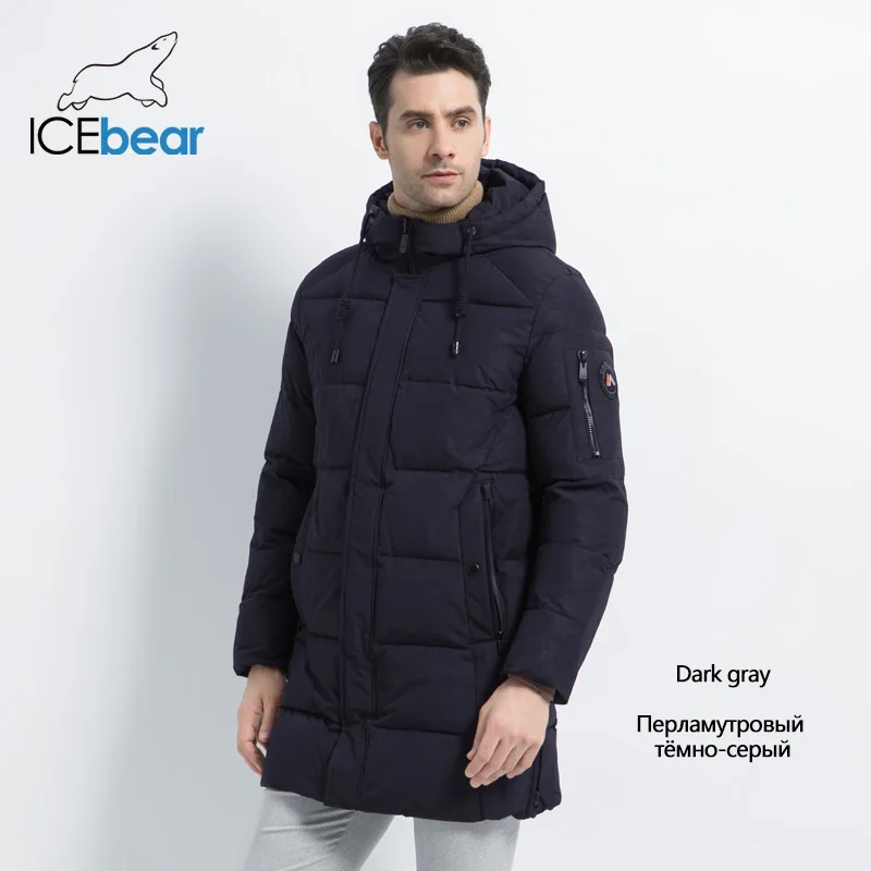 ICEbear Новая зимняя мужская куртка высокое качество Мужское пальто Толстая Теплая мужская хлопковая одежда брендовая мужская одежда MWD17933I - Цвет: M604