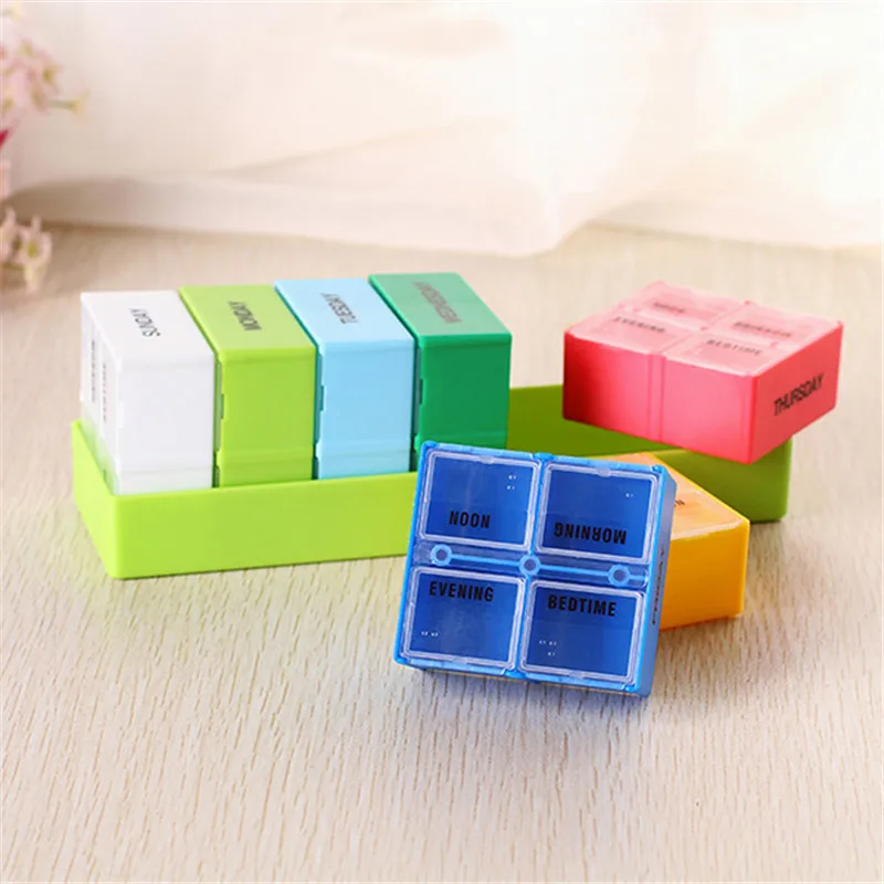 

Portable Weekly Pill Case Medicine Box 7 Days Travel 28 Cells Medicine Health Storage Pill Box Empty Organizer Holder Dispenser