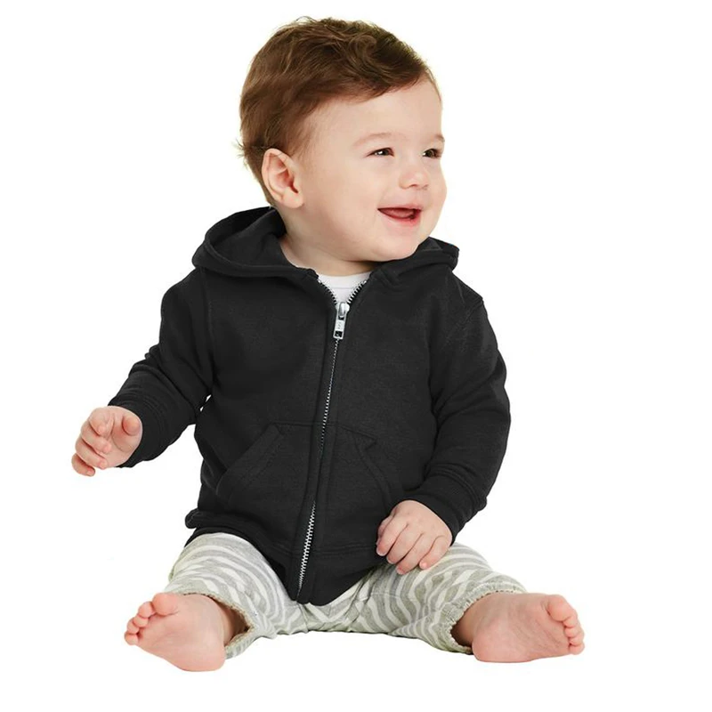 Hooded Sweatshirts Zipper Long-Sleeve Kangaroo Pocket Solid Color 0-6 Years Kids Boys Girls Outdoor Casual Coat Sportswear kids sweatshirt