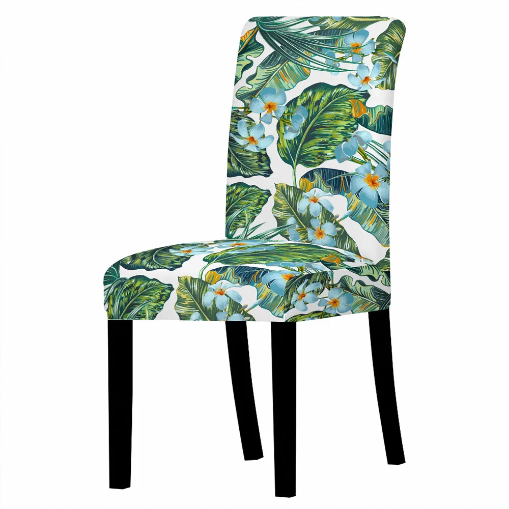 Чехол для стула современный съемный эластичный чехол с растениями кресла