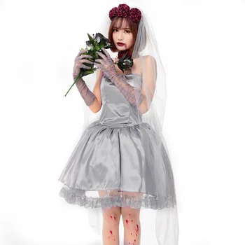 

Halloween Costume For Women Halloween Dress Bar Performance Costume New Role Play Cos Costume Adult Ghost Bride Dress BL2782