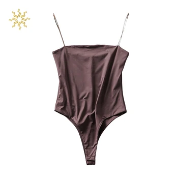 

Summer Bodysuit Women Solid Color Deep V Neck Sexy Bodysuit Dot Patchwork Jumpsuit Overalls CY CY