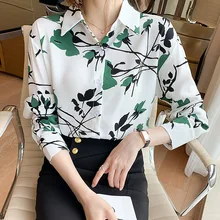

Free Shipping Autumn 2021 Best Selling Chiffon Shirt Women's Long Sleeve Fashion Large Loose And Fresh Top Blouses Women Casual