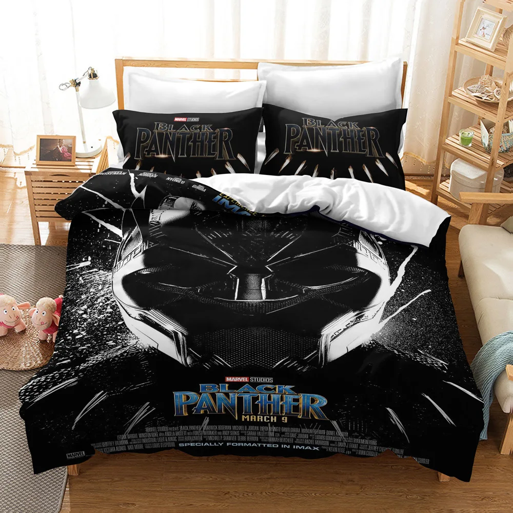 Marvel Black Panther Full Size Plush Bedding Throw Blanket 62 x 90 