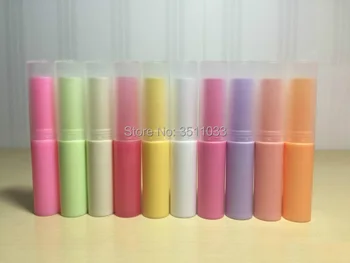 

100/200pcs 3ml Colored Direct Filling Lip Balm Tube Yellow Green Red Purple Empty Cosmetic Lipstick Container Clear Frosted Lid