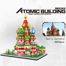 New Bricks World Architecture Vasile Assumption Cathedral Church 3D Modle Mini Small Blocks Diamond Building Toys for Children