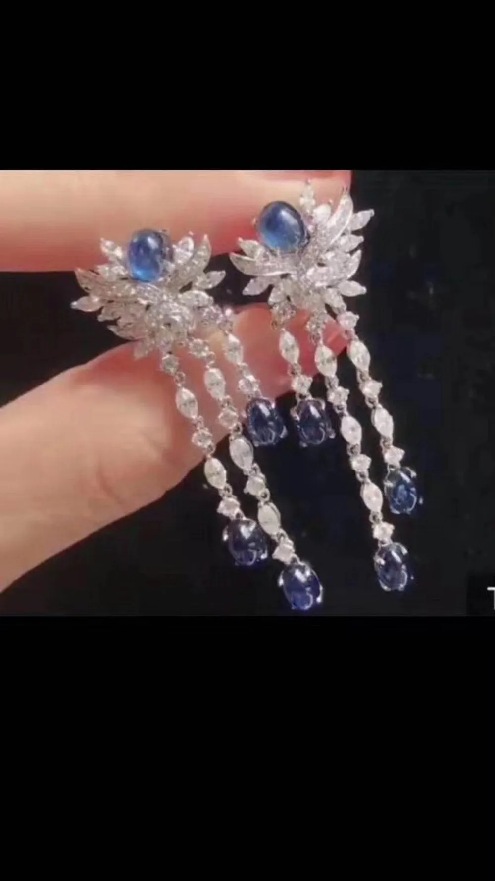 Accking Luxury Trendy tassel Cubic Zirconia Women Bridal Dress Wedding Earring Fashion Jewelry party gift accessory