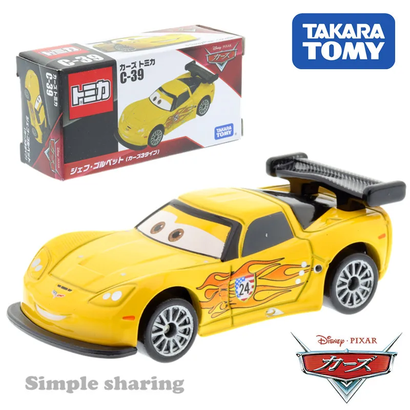 Takara Tomy Tomica C-39 диснеевские автомобили Jeff Gorvette 3 типа популярные детские игрушки