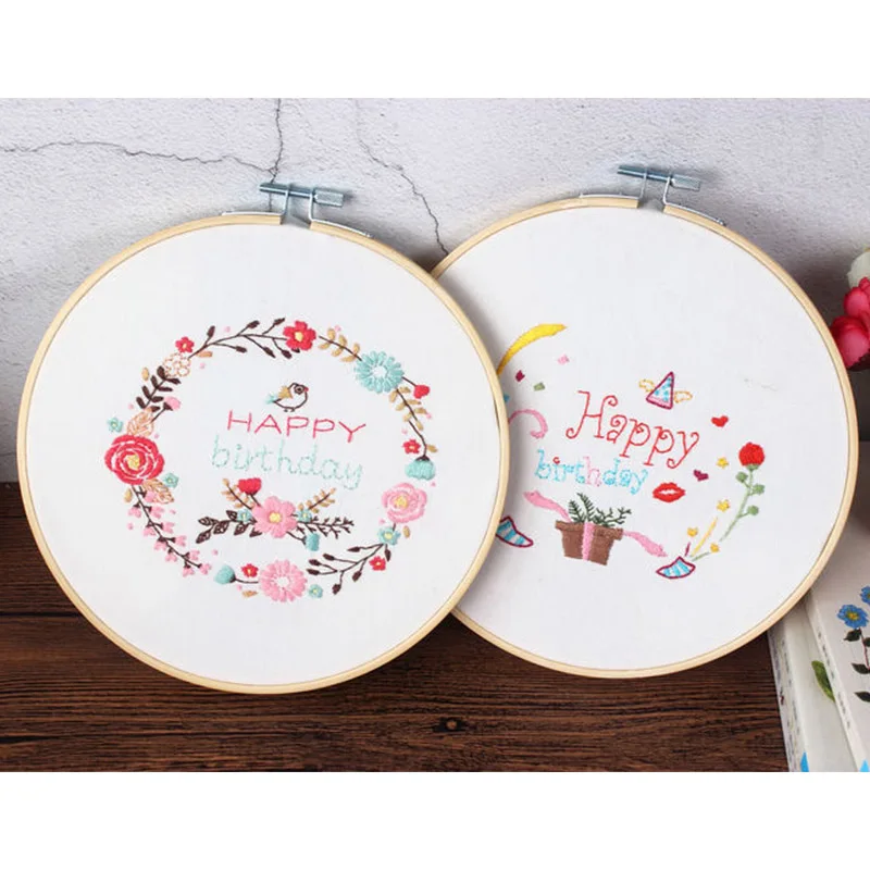 Europe DIY Ribbon Flowers Embroidery Set With Frame For Beginner Needlework Kits Cross Stitch Series Arts Crafts Sewing Decor