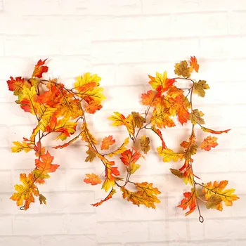 

Home Artificial Maple Leaves Garland Christmas Simulation Rattan Supplies