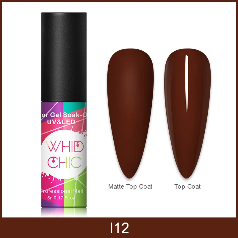 I12 WHID CHIC 5 мл матовый УФ-гель для ногтей Цвет ногтей нужно матовое верхнее покрытие замочить от ногтей гель лак - Цвет: I12