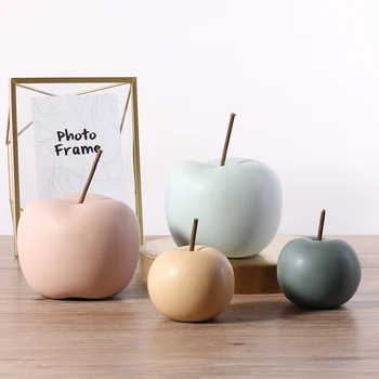 

Nordic Fruit Ornaments Home Decoration Figurines Ceramics Apple Miniature Model TV Cabinet Desk Deocr Accessories Wedding Gifts