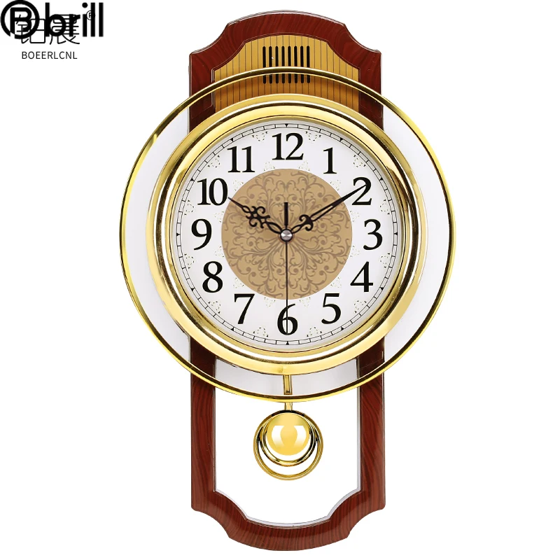 

Vintage Pendulum Wall Clock Living Room Home Decor Large Luxury Watch Mechanism Bedroom Silent Quartz Clocks Reloj De Pared 50