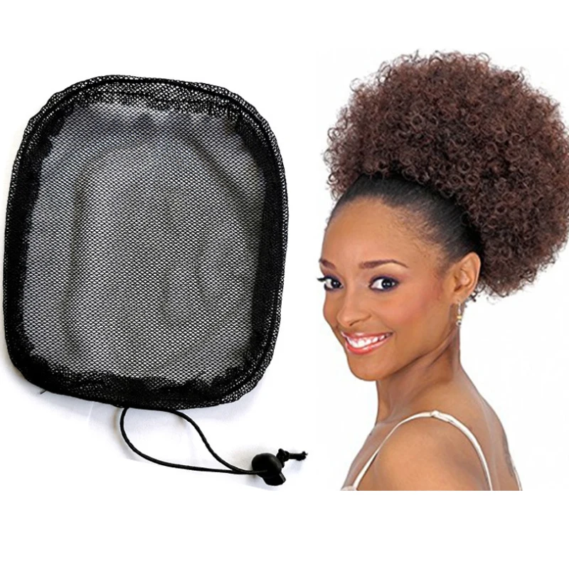 3pcs Hair Nets For Making Ponytail With Adjustable Strap On The