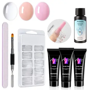 

Poly Extention Gel Kits Quick Building Finger Extension Nail Gel Varnish Hard Nail Tip Brush Poly Gel Nail Art Tool Manicure Set