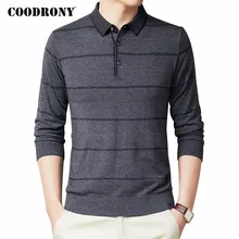 COODRONY Brand Sweater Men Spring Autumn Wool Pullover Business Casual Turn-down Collar Pull Homme Striped Knitwear Shirt C1059