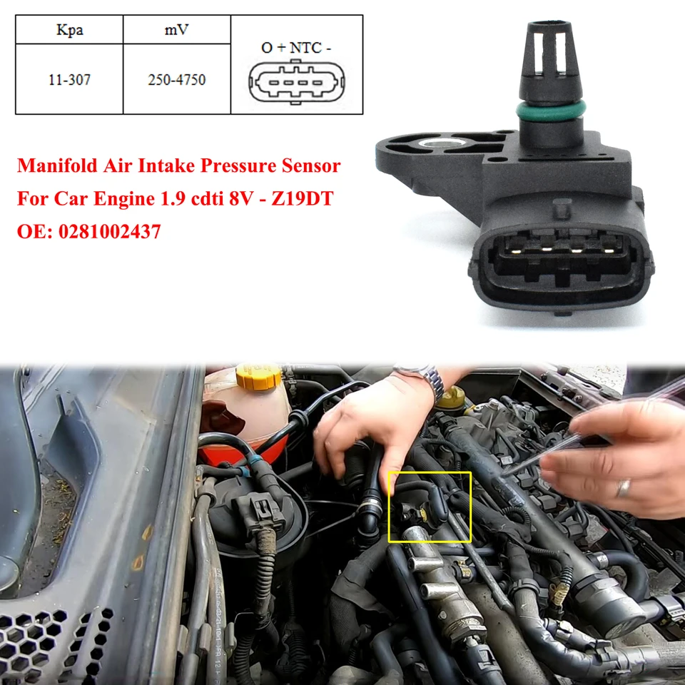SENSORE PRESSIONE TURBO bosch 0281002437 map assoluta collettore