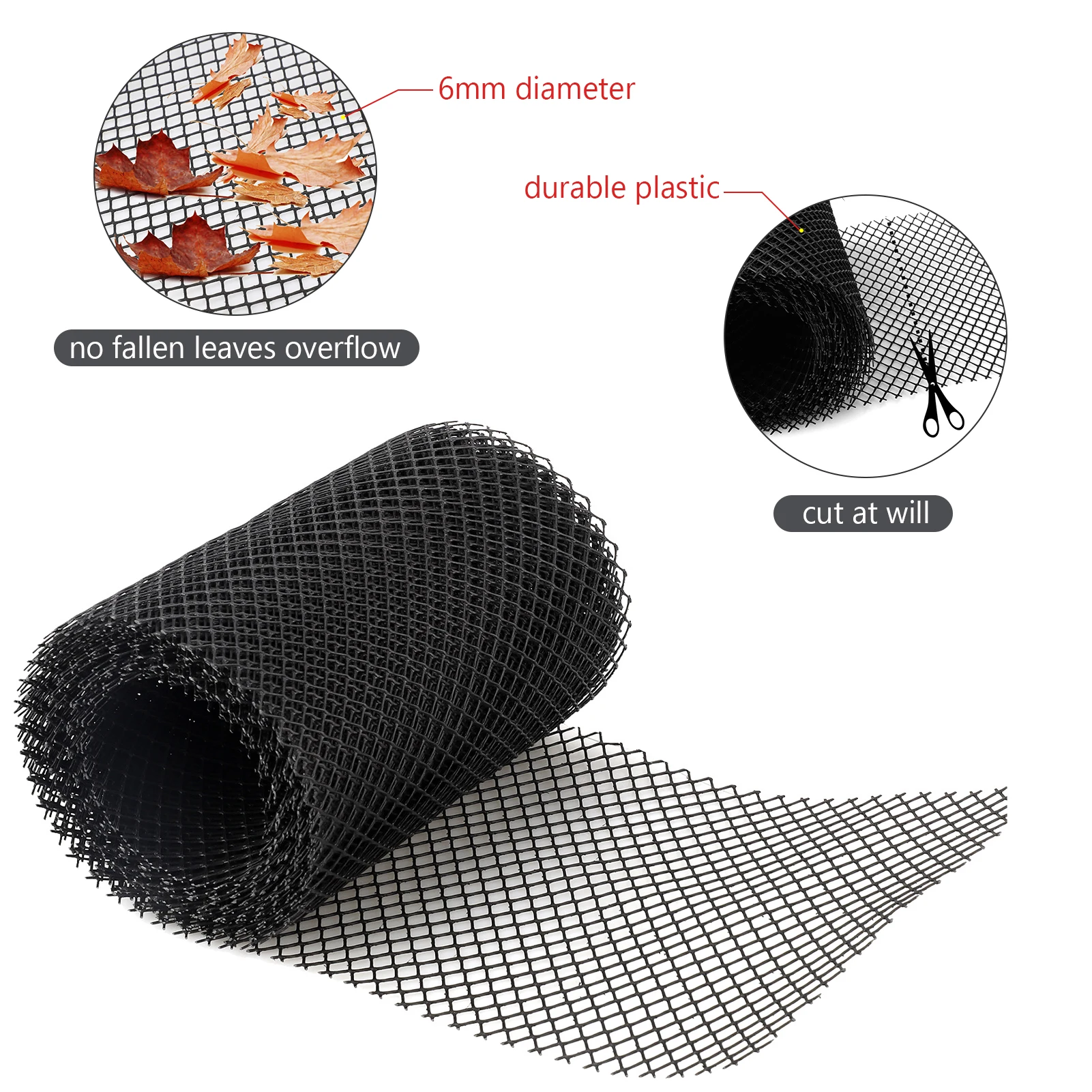 Roof Gutter Guard Mesh Prevents Blockage Leaf Protection Cover Plastic Gutter Net Overflow Cleaning Tool 18x800cm