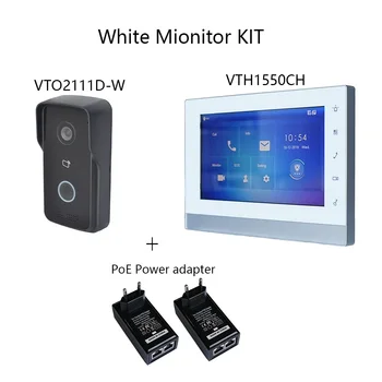 

DH logo Multi-Language Video intercom KIT Include VTO2111D-W & VTH1550CH & PoE Power adapter, SIP firmware version