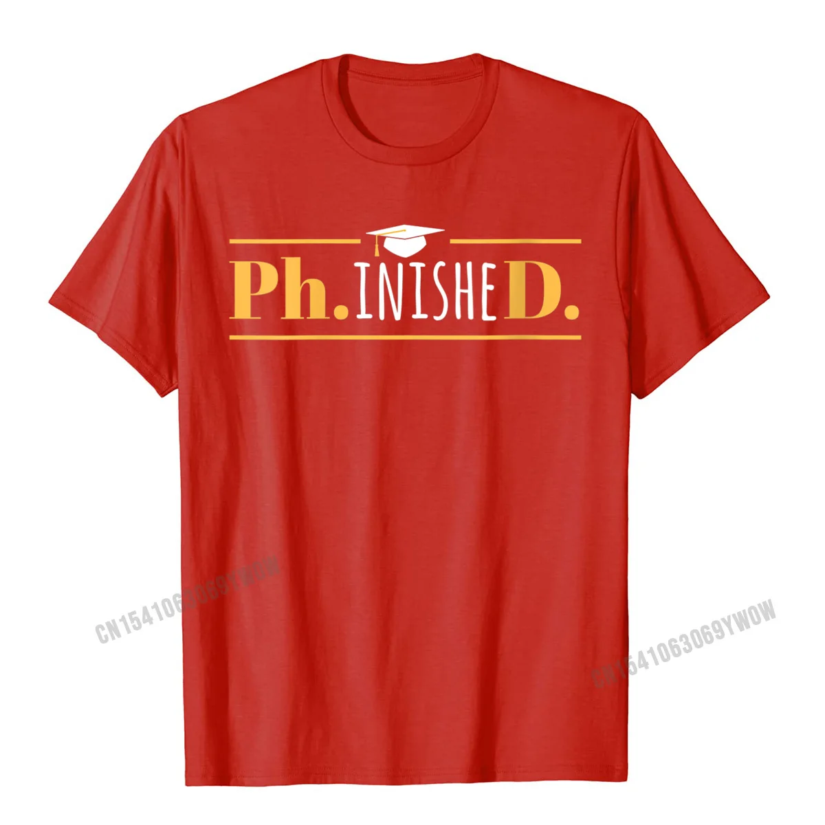 Pure Cotton Man Short Sleeve Funny Tshirts Birthday Tops Tees Plain Personalized O-Neck Tee Shirts Drop Shipping Womens PhinisheD - Funny Doctorate PhD Graduation V-Neck T-Shirt__884 red