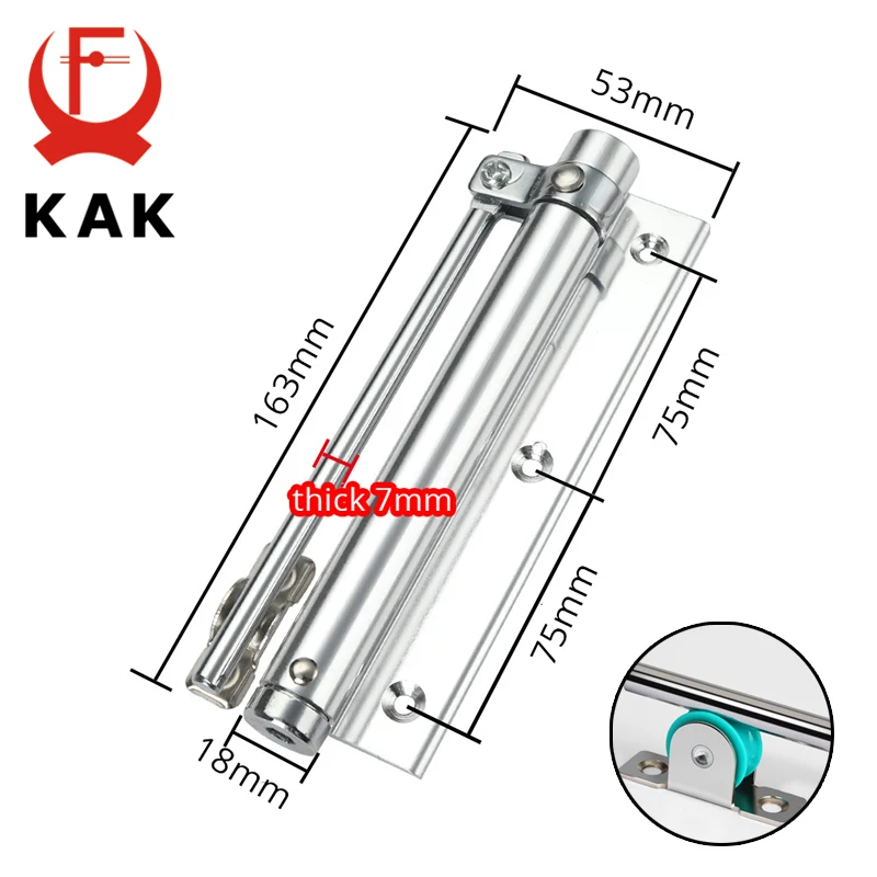 KAK Heavy Duty Aluminum Alloy Automatic Door Closer with Soft Close and Fire-Proof Features