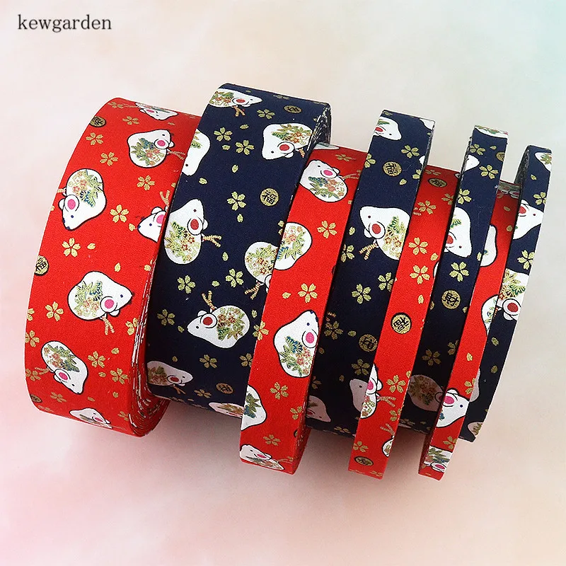 Kewgarden печатная мышь Бронзирующая лента из ткани 1 &quot2&quot 10 16 25 50 мм DIY лук корсажное