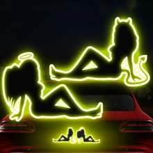 2 шт. Творческий Светоотражающие Стикеры ночного вождения Предупреждение ленты для автомобиля наклейки украшения пикантные Ангел Дьявол, сделанные с 3M Материал