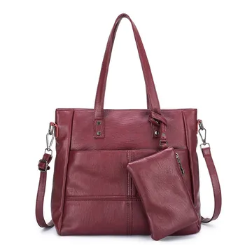 

Luxury Brand Women Soft Leather Shoulder Bags Female Fashion Big Pocket Handbags Ladies Sac Casual Tote Crossbody Bag with Purse