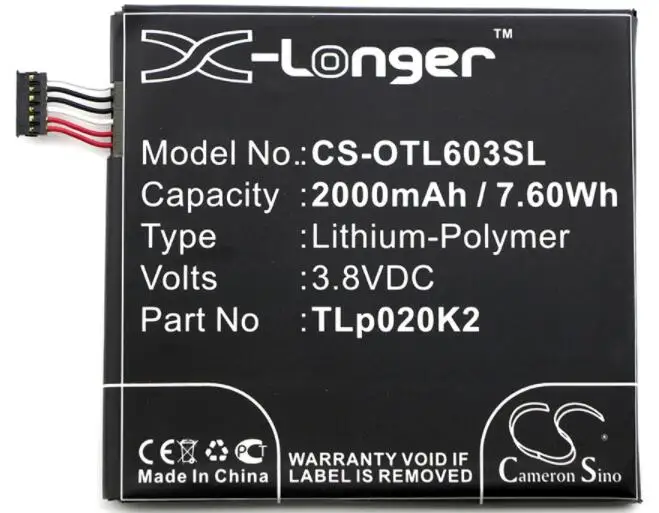 Original Alcatel One Touch Idol 3 4.7 tlp020k2 c2000023c2 batería BATTERY 2000mah
