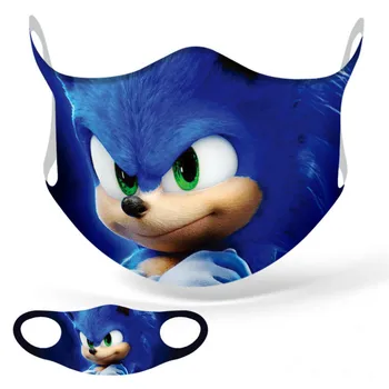 

Super Sonic The Hedgehog Mask Windproof and Dustproof 3D Printing Washable Cartoon Mask for Adults Cosplay Costume