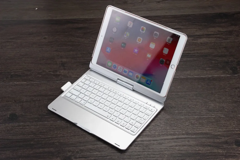 360 Вращающийся чехол-клавиатура с подсветкой для Apple iPad 10,2 7-го поколения A2197 A2198, чехол-накладка с карандашом