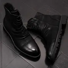 Тренд; мужские Ботинки martin на молнии в британском стиле; мужские ботильоны в стиле панк; мотоботы на молнии; zapatillas hombre