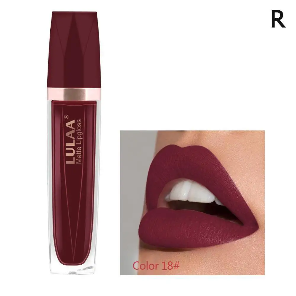 Matte Lipgloss Sexy Lip Gloss Matte Long Lasting Waterproof Cosmetic Beauty lipgloss Moisturizing Non-stick Cup Lip Makeup - Цвет: R