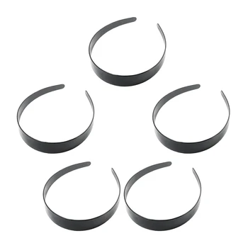 

5Pieces 3cm Men Women Hair Band Plastic Black Hoop Headband for Handmade DIY