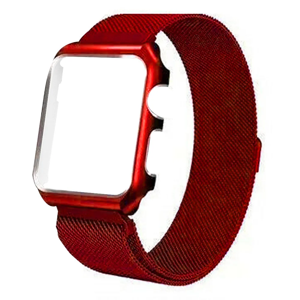 

Daily Unique Solid Magnetic Loop Sports Watch Band Replacement Strap With Case Adjustable Stainless Steel For Apple Series