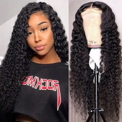 Deep Wave Remy Human Hair Wigs 4X4 Lace Closure Wig Pre Plucked 4X1 T Part Perruque Malaisienne Lace Front Human Hair Wigs