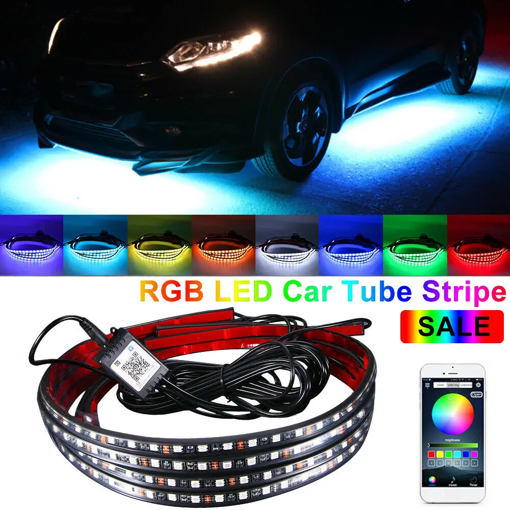 RGB подсветсветильник для автомобиля светодиодное нижнее освещение с
