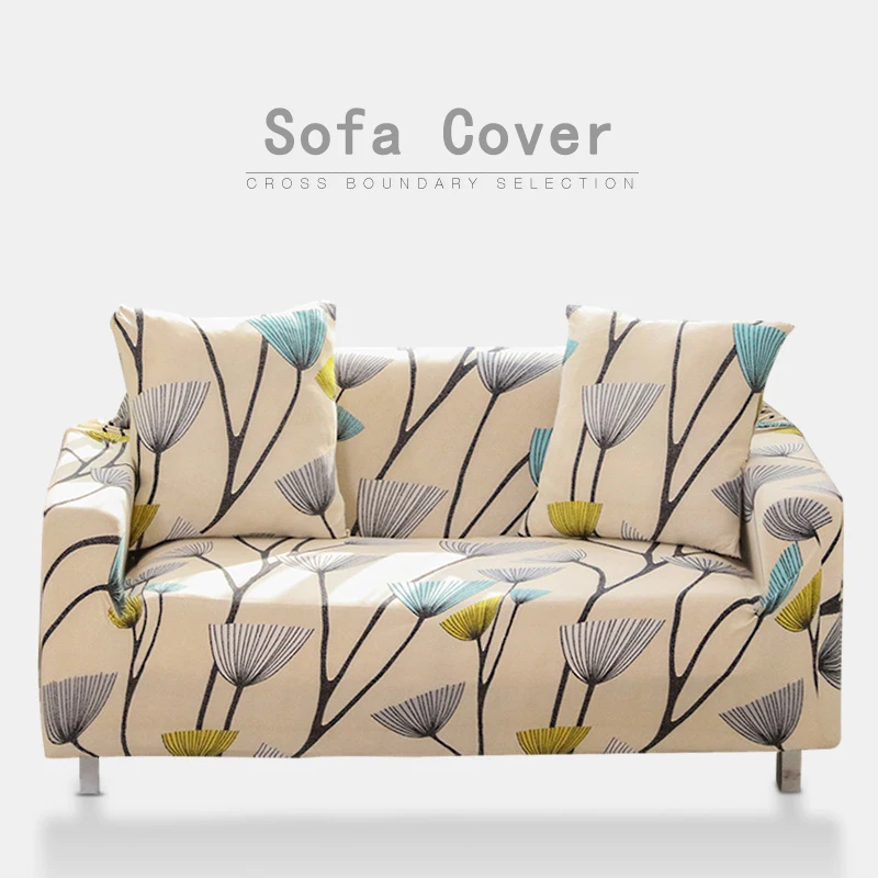 Simple Textile Sofa Cover Elastic Slipcovers All-Inclusive Full Couch Single/Two/Three/Four-Seater