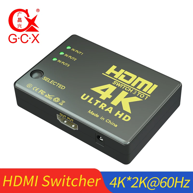 

HDMI Switcher 4K 3x1 3 Input 1 Output With IR Remote Controller For XBOX 360 PS4 Smart Android HDTV 5 in 1 out HDMI Switch