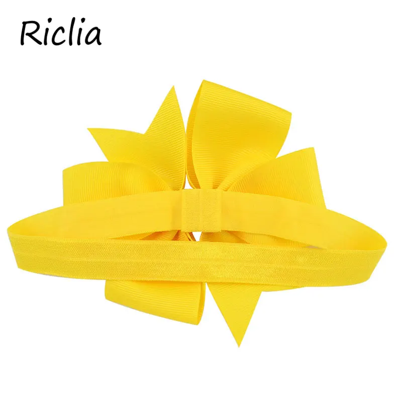 Riclia 20 шт./компл. лентой ребенок однотонные аксессуары для волос модная детская одежда повязка на голову, платье принцессы с бантом; детское платье Головные уборы для девочек с бантом и повязка на голову