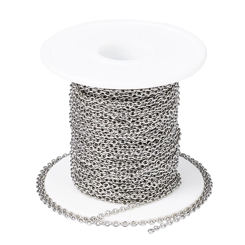 20m/roll 3x2x0.6mm 304 Stainless Steel Cross Chains Cable Chains With